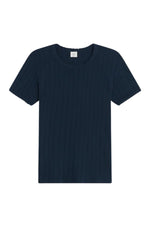 Pointelle Slim Fit Tee in Midnight