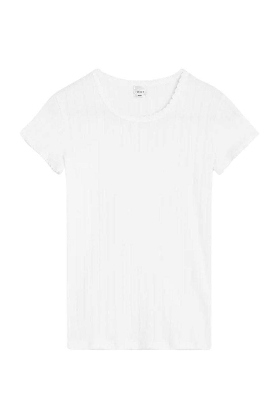 Pointelle Slim Fit Tee in White