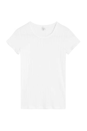 Pointelle Slim Fit Tee in White