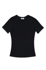 Paloma Cotton Rib Baby Tee in Black