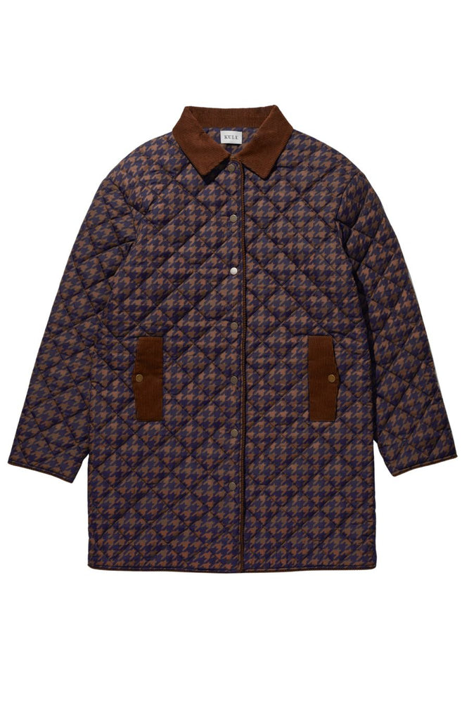 The Georgie in Walnut/Navy Houndstooth