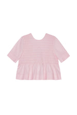 Pink Cotton Poplin Open Back Smock Blouse