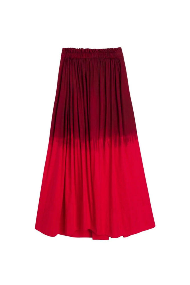 Gina Dip Dye Midi Skirt in Rouge/Syrah