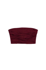 Gisele Ruched Strapless Top in Syrah