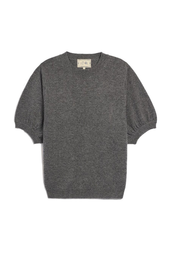 Tilda Cashmere Top in Dark Heather Grey