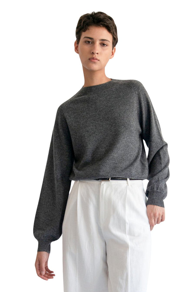 Mira Cashmere Sweater in Dark Heather Grey