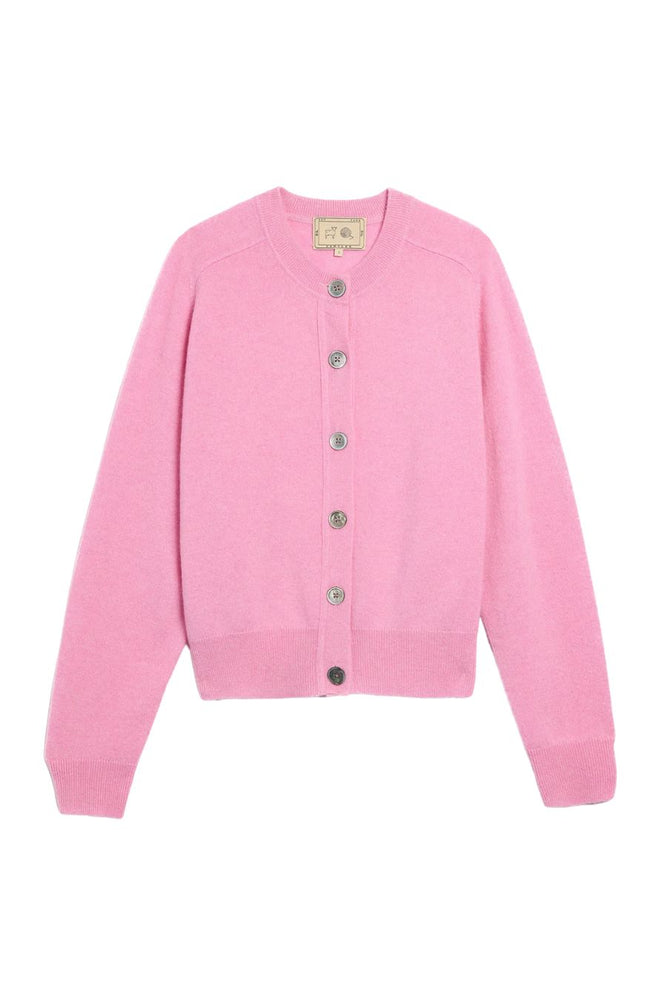 Gwen Cashmere Cardigan in Bright Pink