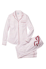 Women's Twill Pajama Set in Garnet Tattersall