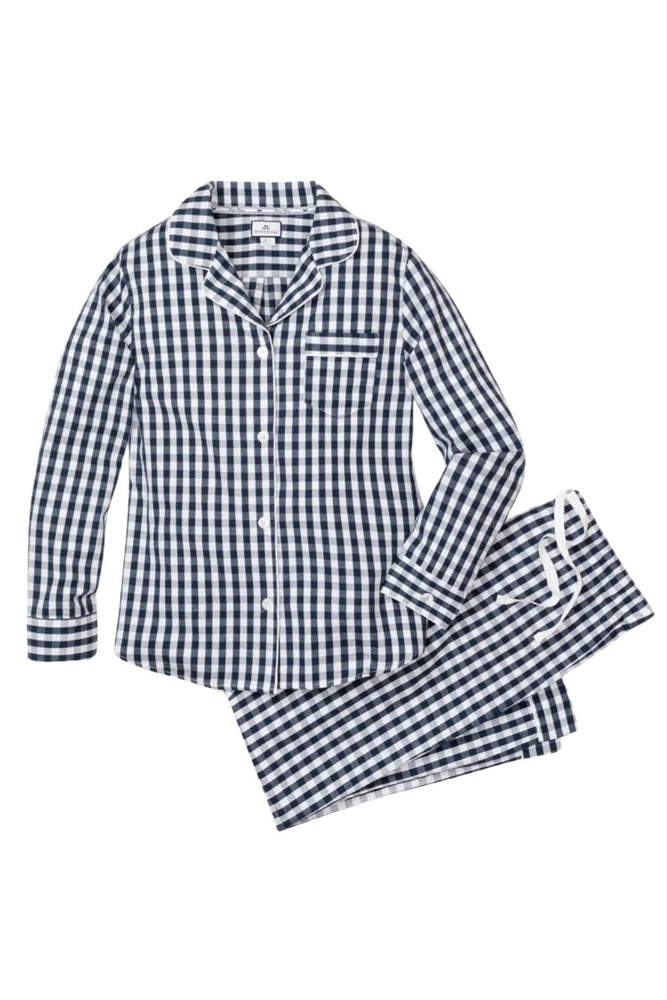 Women's Twill Pajama Set in Navy Gingham