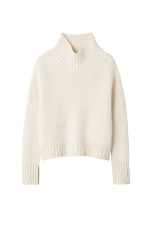 Girlfriend Turtleneck in Feather White