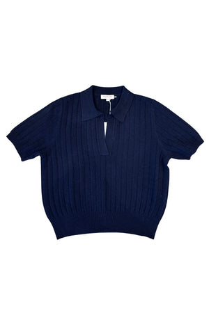 Skylar Polo Cashmere Top in Navy