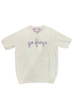 "Go Frogs" Short Sleeve Crewneck in Cream/Purple