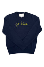 "Go Blue" Crewneck in Navy/Yellow