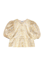 Gold and Silver Peplum Tie String Blouse