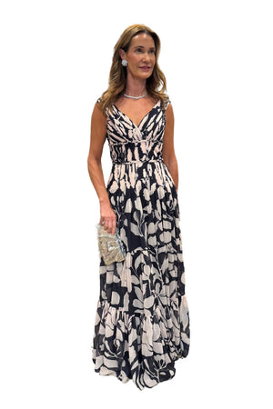 Tua Vida Off-Shoulder Maxi Dress in Navy