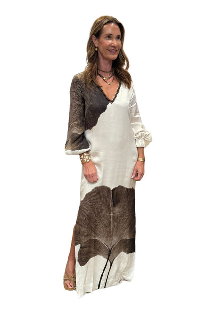 Gingko Embellished Tunic Maxi Dress