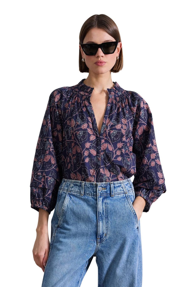 Trinidad Top in Camille Floral Navy