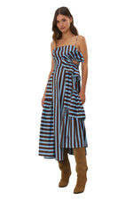 Tropical Flight Stripes Multicolor Midi Dress