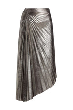 Tracy Metallic Faux Leather Midi Skirt