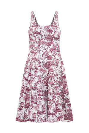 Bordeaux Toile Wells Mini Dress