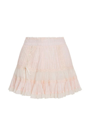 Trevina Cotton Mini Skirt in Tea Rose Pink