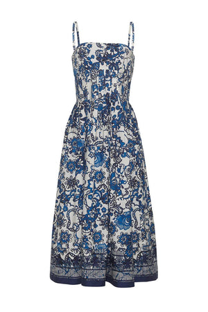 Sea Island Midi Dress in Dentelle Blue