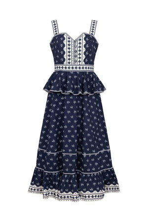 Lacey Dress in Blue Ditsy Floral