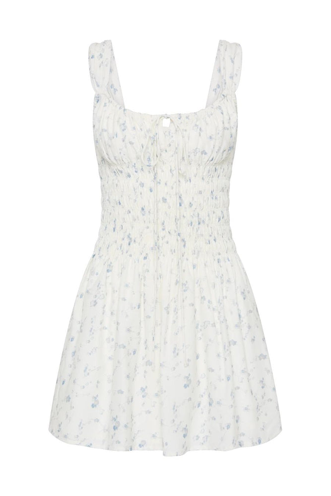 Yerres Mini Dress Blossom Egg Shell Powder Blue