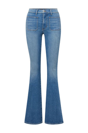 Beverly Patch-Pocket Skinny-Flare Jean