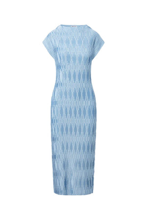 Gramercy Pleated Dress in Blue Sky