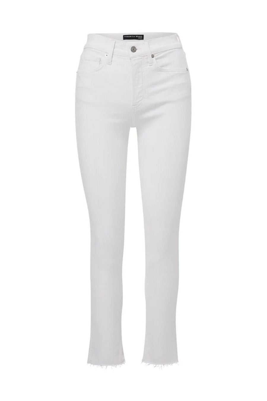 Carly Kick-Flare Jean Raw Hem in White