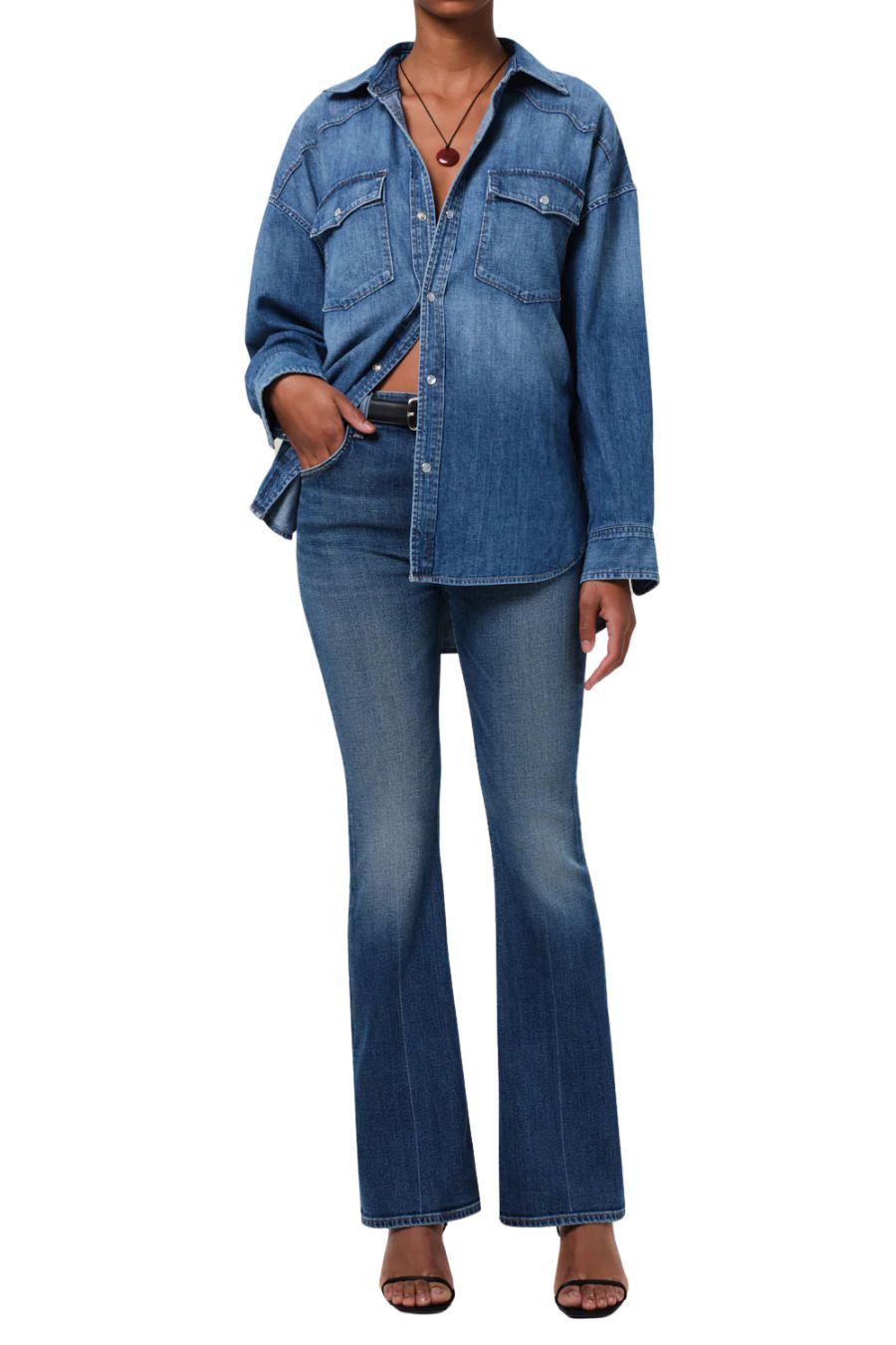 Lilah High Rise Bootcut 32.5" in Abalone