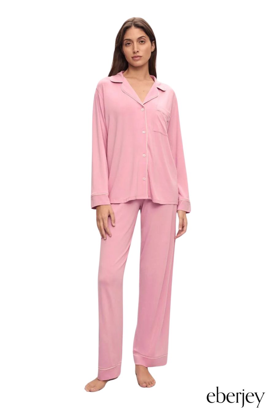 Gisele TENCEL™ Modal Long PJ Set in Rose Quartz/Petal Pink