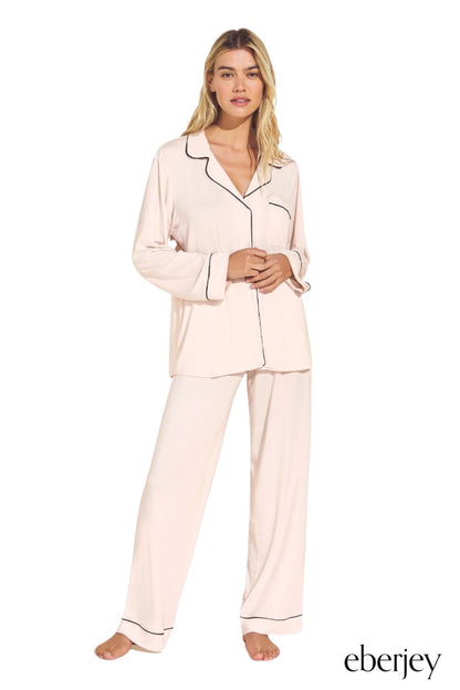 Gisele TENCEL™ Modal Long PJ Set in Sorbet Pink/Black