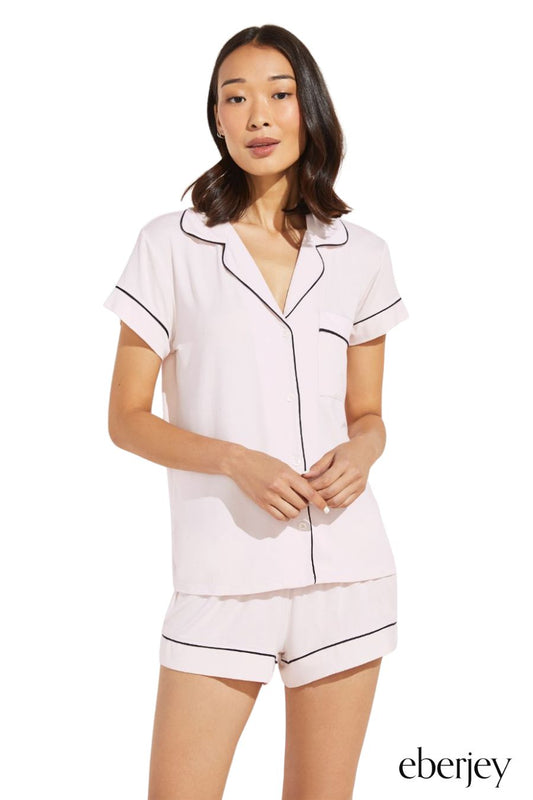 Gisele TENCEL™ Modal Shortie Short PJ Set in Sorbet Pink/Black