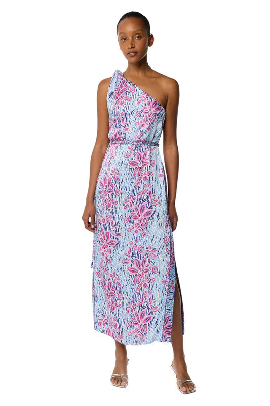 Long Kaftan Isabelle in Blue Exotic Forest