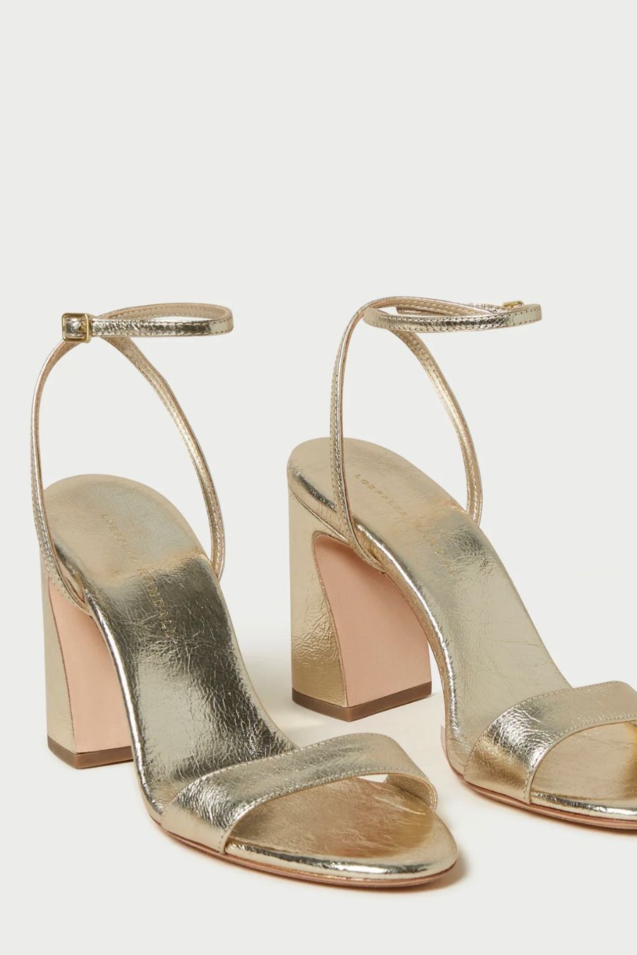 Malia Champagne Curved-Heel Sandal