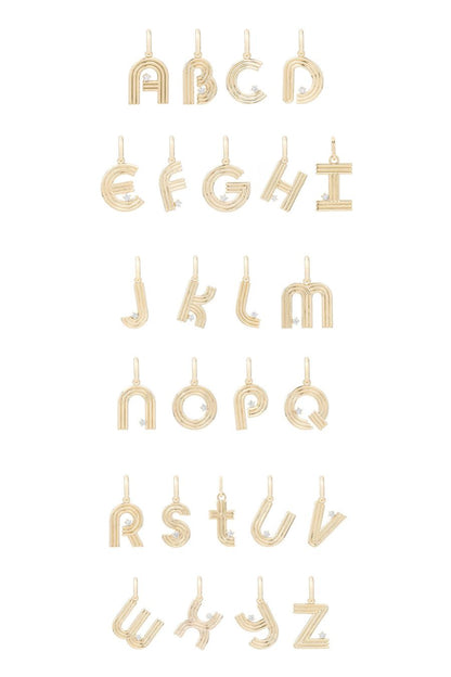 Groovy Diamond A Initial Hinged Charm