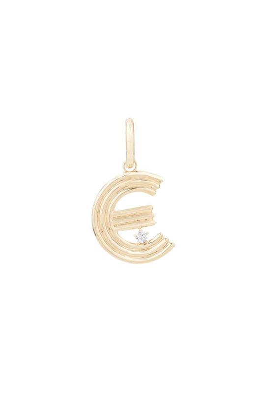 Groovy Diamond E Initial Hinged Charm
