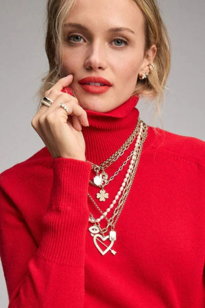 Good Luck Diamond Clover Hinged Charm