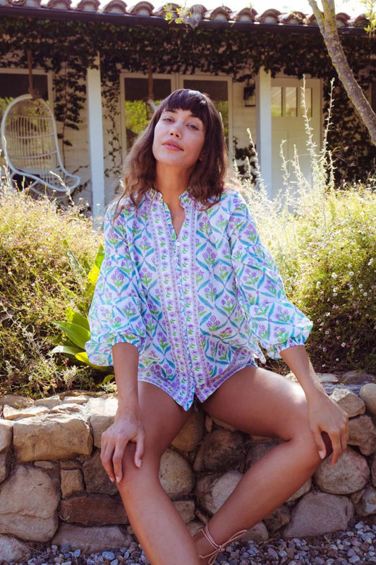 Marella Top in Turquoise/Puple