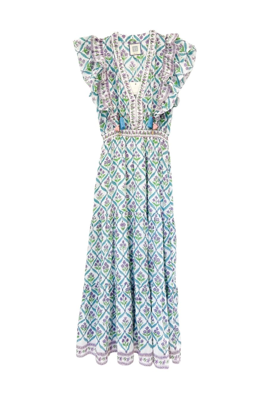 Phoebe Maxi Dress in Turquoise/Purple