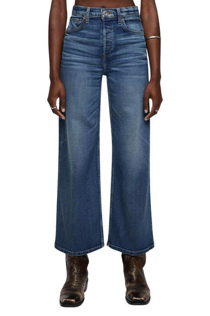 Comfort Stretch High Rise Wide Leg Crop in Crafted Indigo