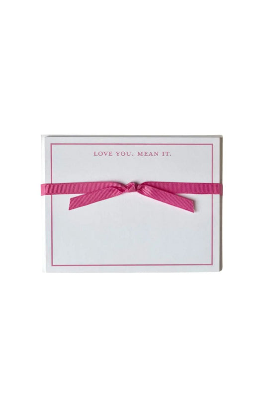 Love You Mean It Flat Note Cards in Light Pink