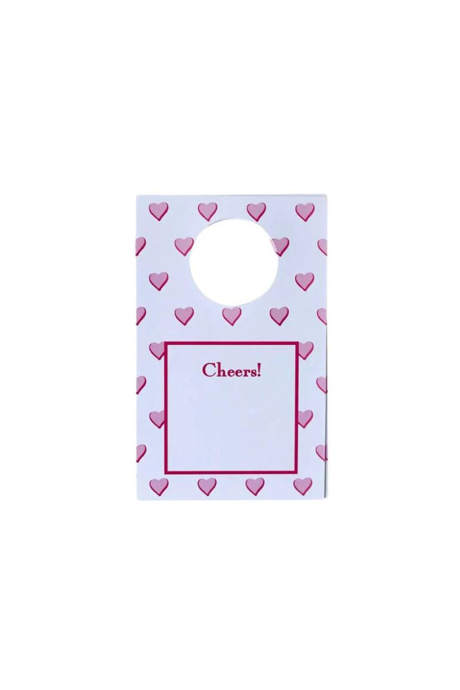 Cheers Wine Tags Sweet Heart Pink