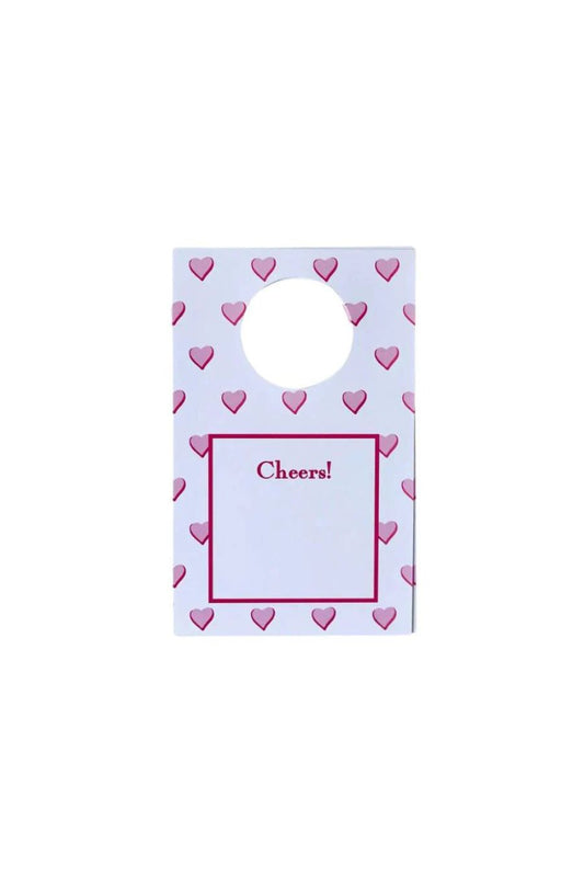 Cheers Wine Tags Sweet Heart Pink