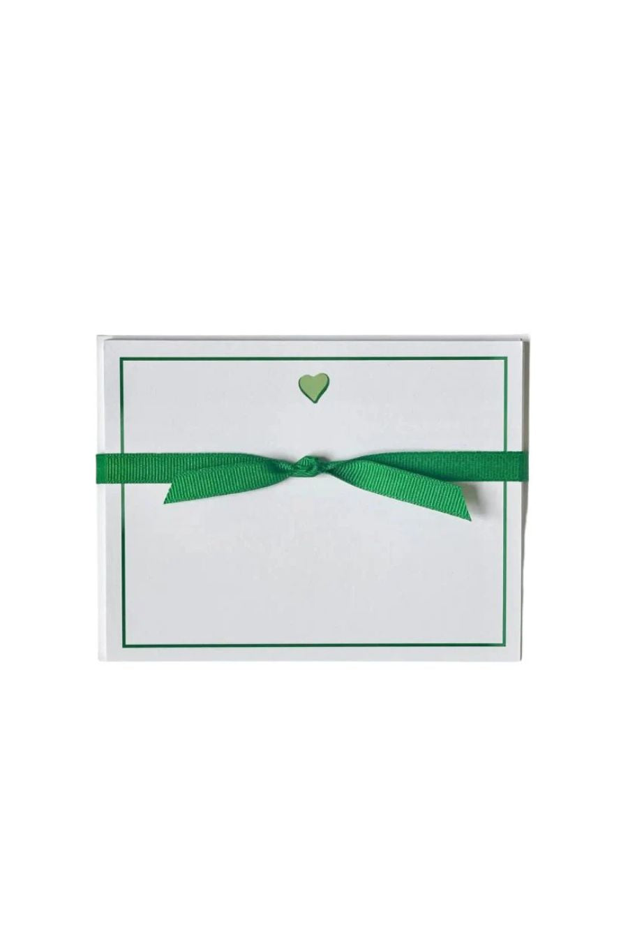 Sweet Heart Green Flat Note Cards