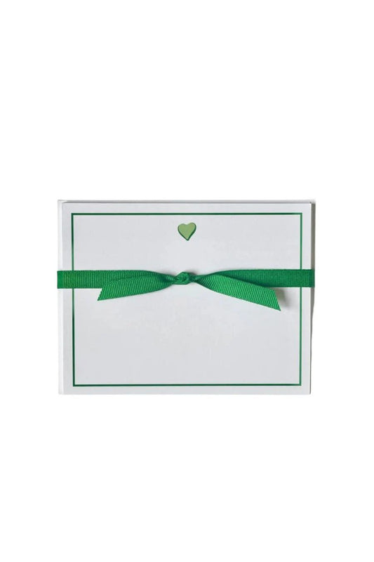 Sweet Heart Green Flat Note Cards