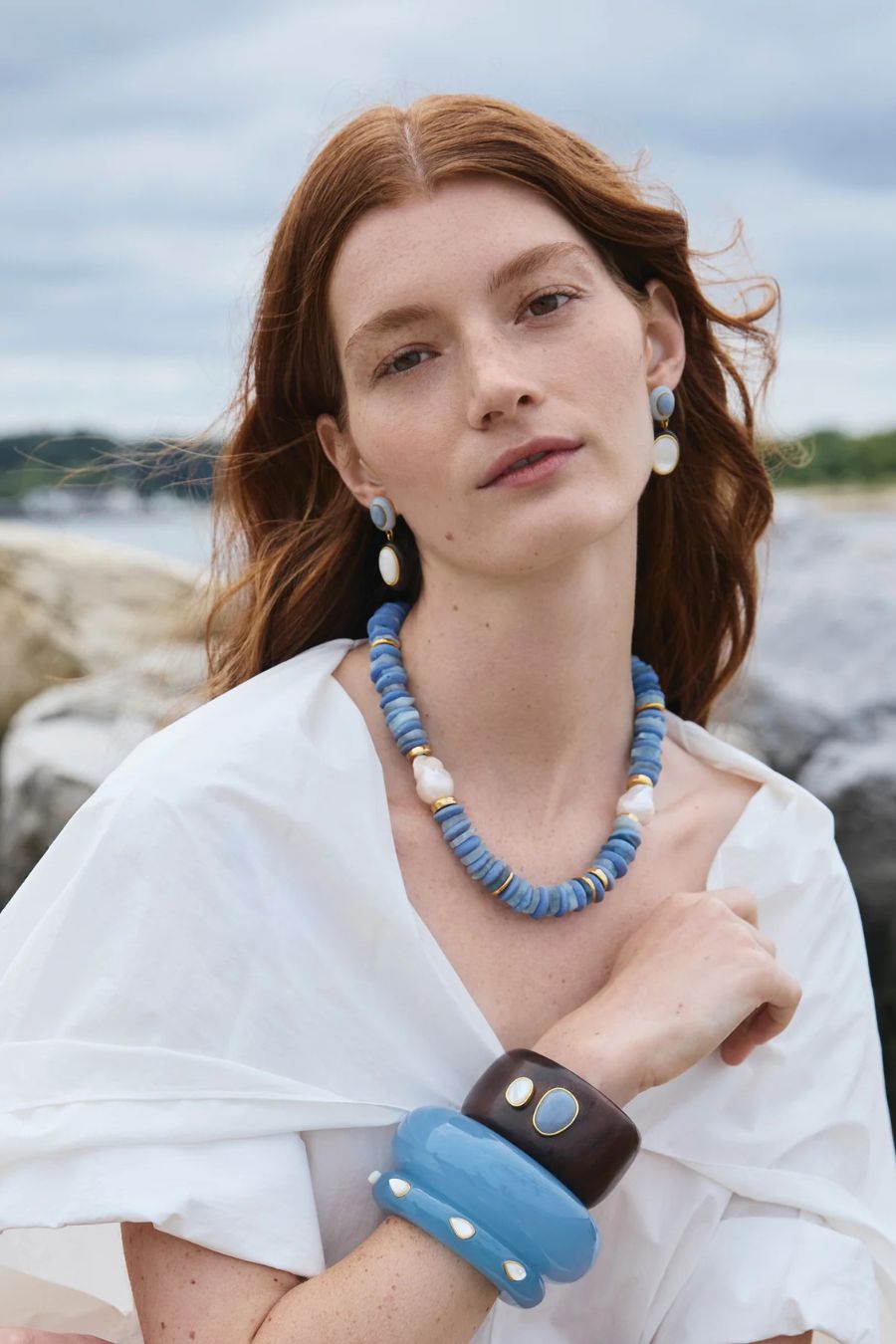 Papaya Earrings in Pearl