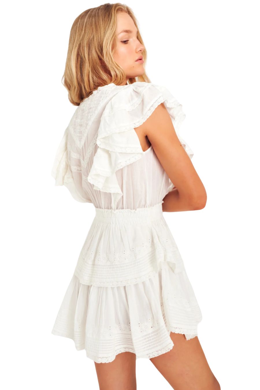 Gwen Heritage Mini Dress in White